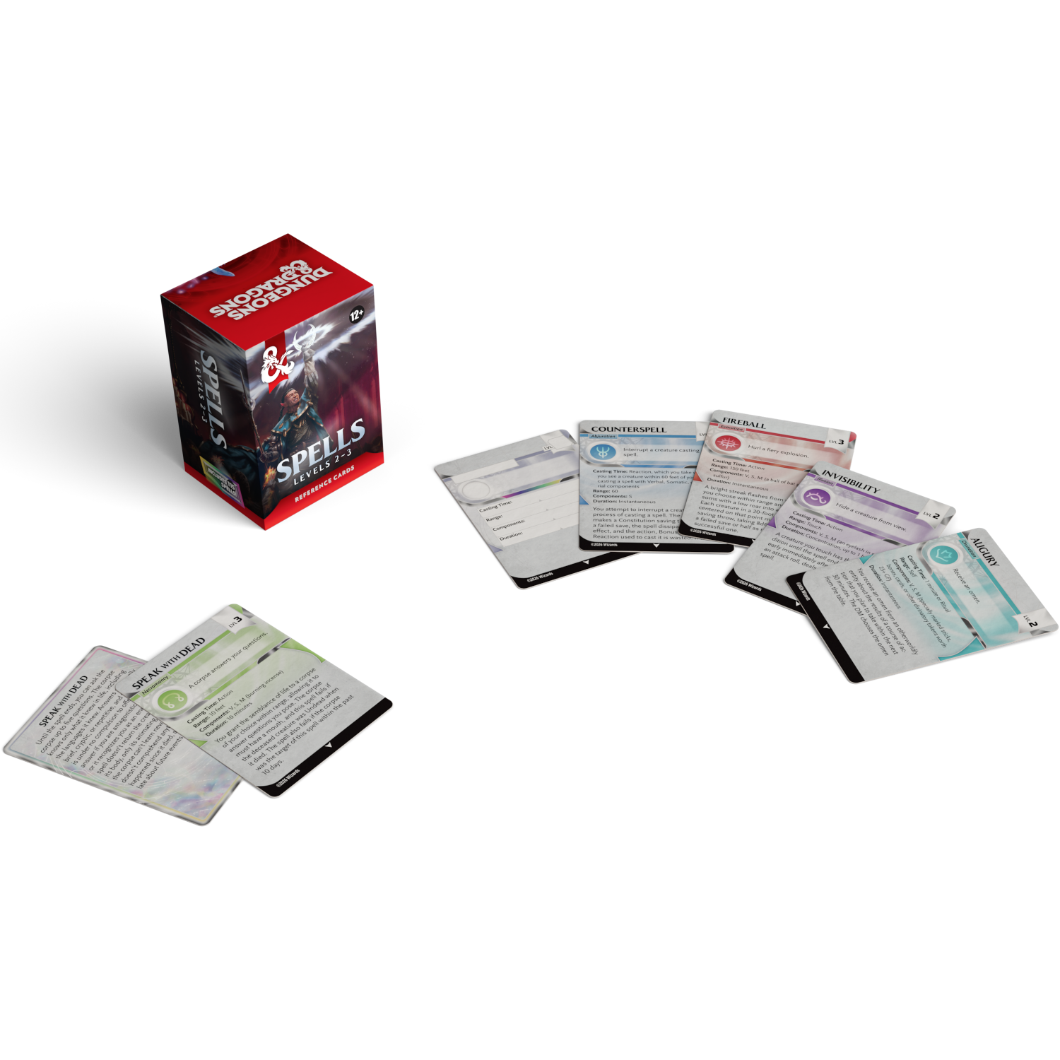 Dungeons and Dragons spell cards levels 2 to 3