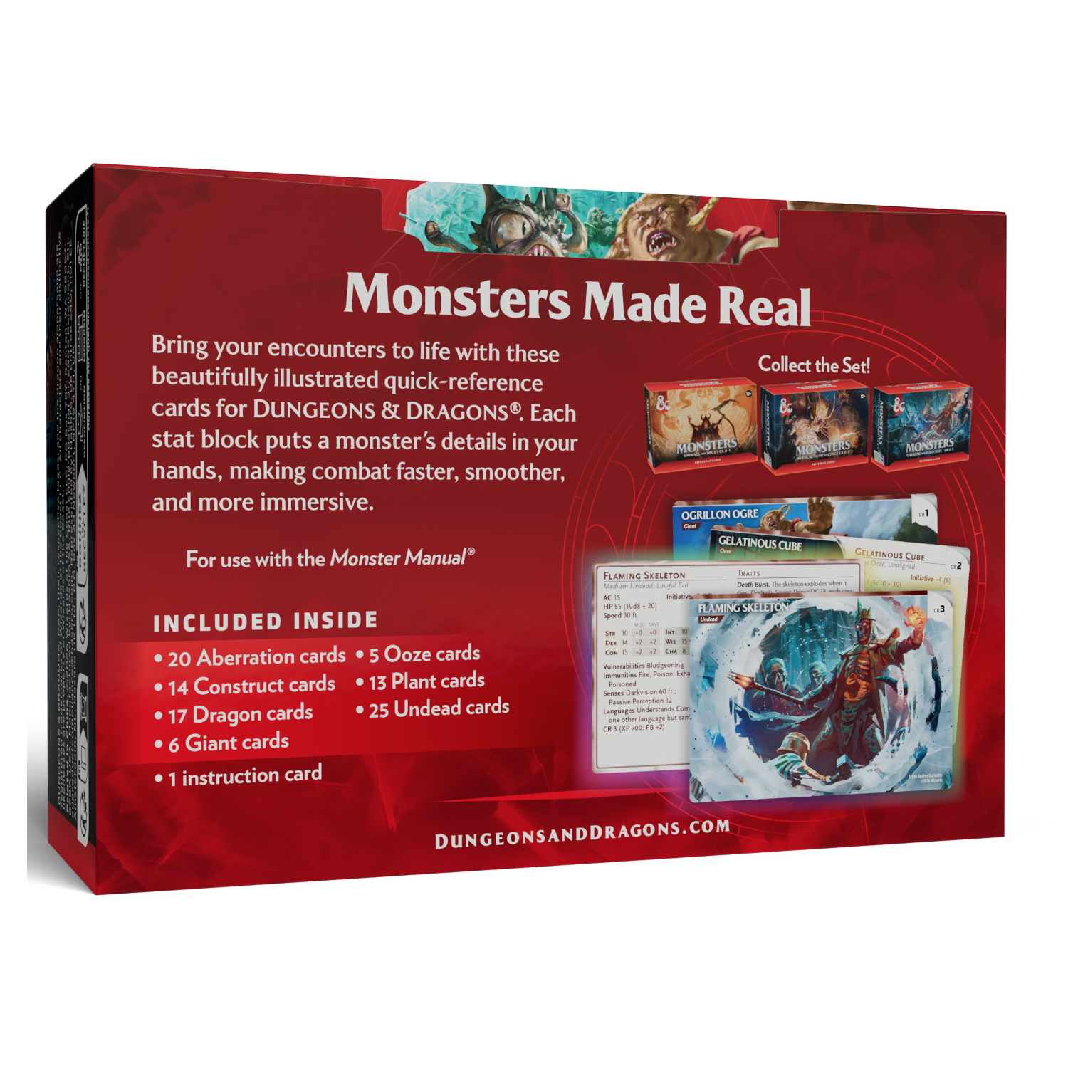 D&D monster reference cards for aberrations dragons giants oozes plants and undead
