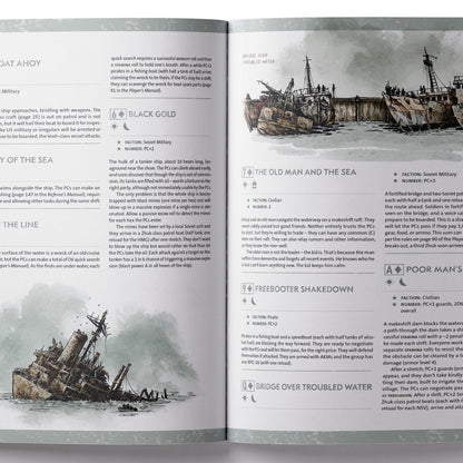 Twilight 2000 RPG, Hostile Waters interior rules and artwork spread 2