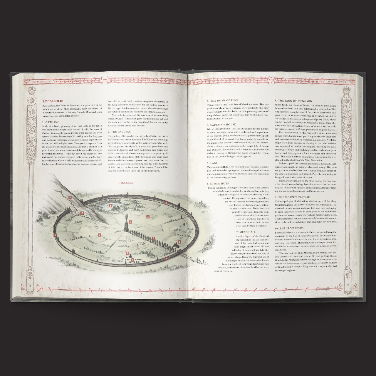 The One Ring RPG, Hands of the White Wizard interior rules and artwork spread 1