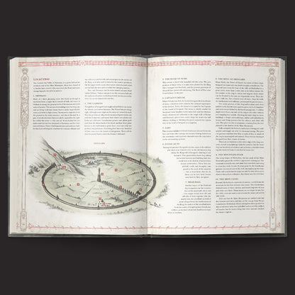 The One Ring RPG, Hands of the White Wizard interior rules and artwork spread 1