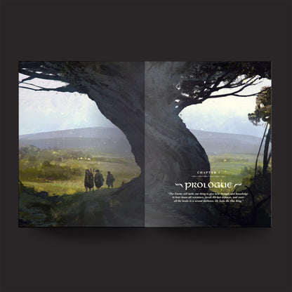 The One Ring RPG, Core Rules interior page spread 7 to 1