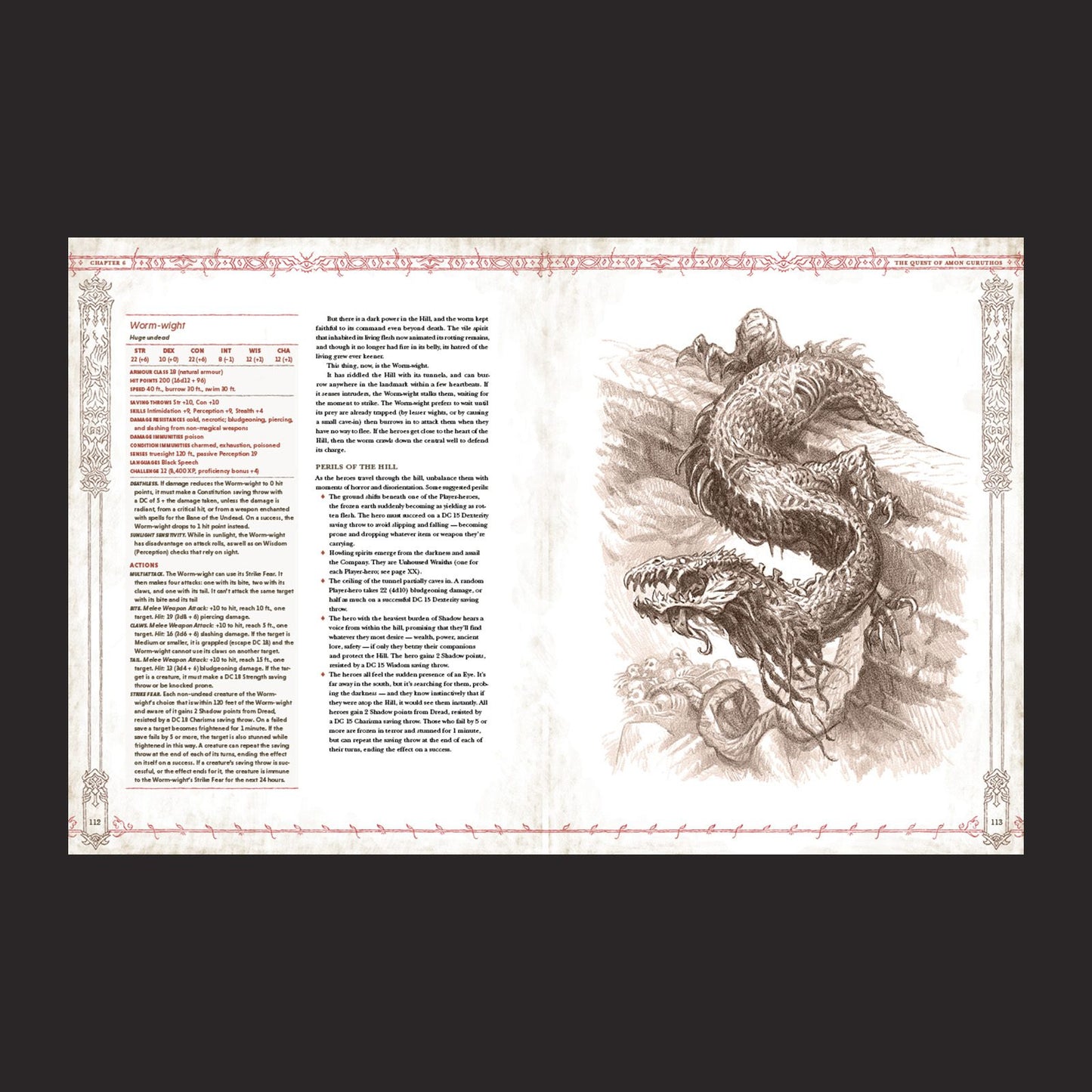 The Lord of the Rings RPG 5e, Tales From Eriador interior rules and artwork spread 3