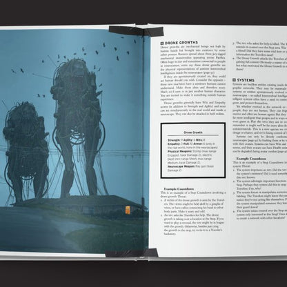 The Electric State RPG - Core Rulebook Page Spread Drones