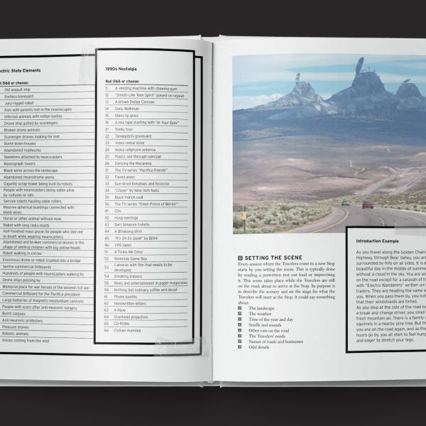 The Electric State RPG - Core Rulebook Page Spread setting the scene
