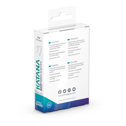 Ultimate Guard: Japanese Size Sleeves – Katana Precise-Fit Inner Sleeves – Transparet 100