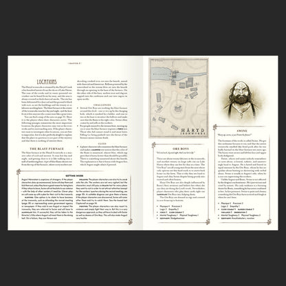 Vaesen Seasons of Mystery interior rules and artwork spread 1