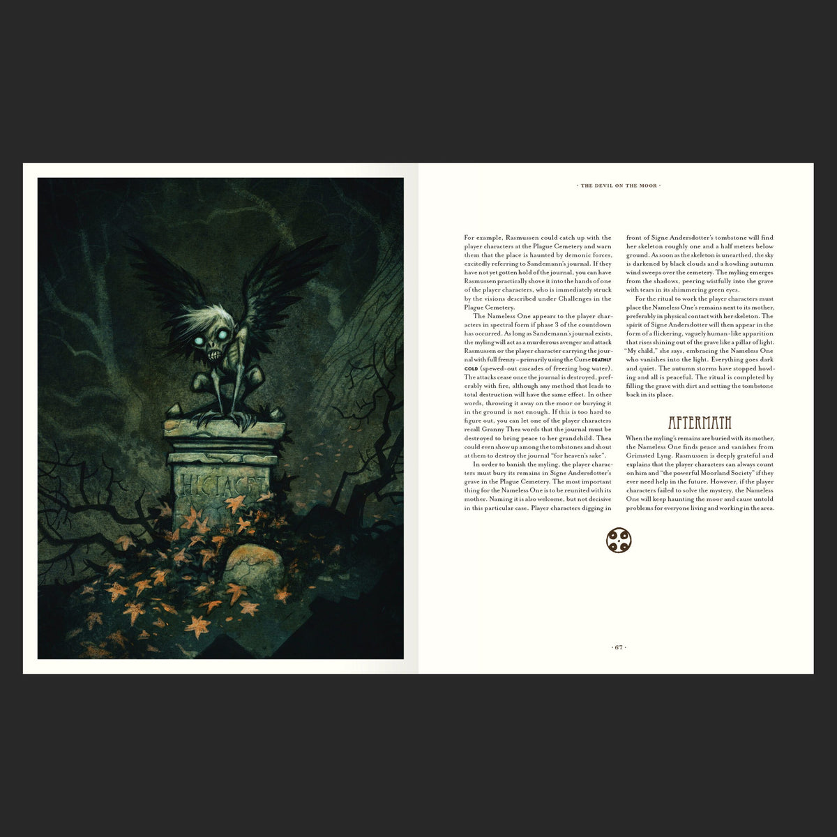 Vaesen Seasons of Mystery interior rules and artwork spread 2