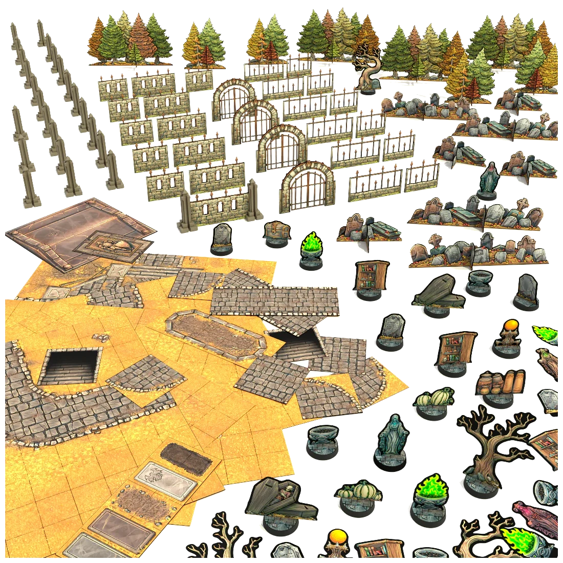 Vault of Mini Things Cemetery of Shadows - Terrain Expansion Pack  Content
