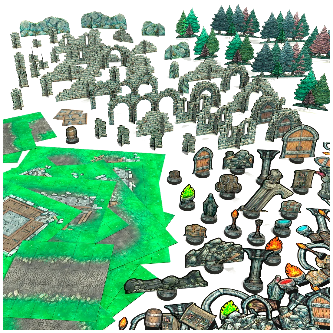 Vault of Mini Things Ruins & Relics - Terrain Expansion Pack Contents
