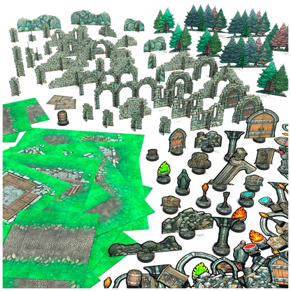 Vault of Mini Things Ruins & Relics - Terrain Expansion Pack Contents