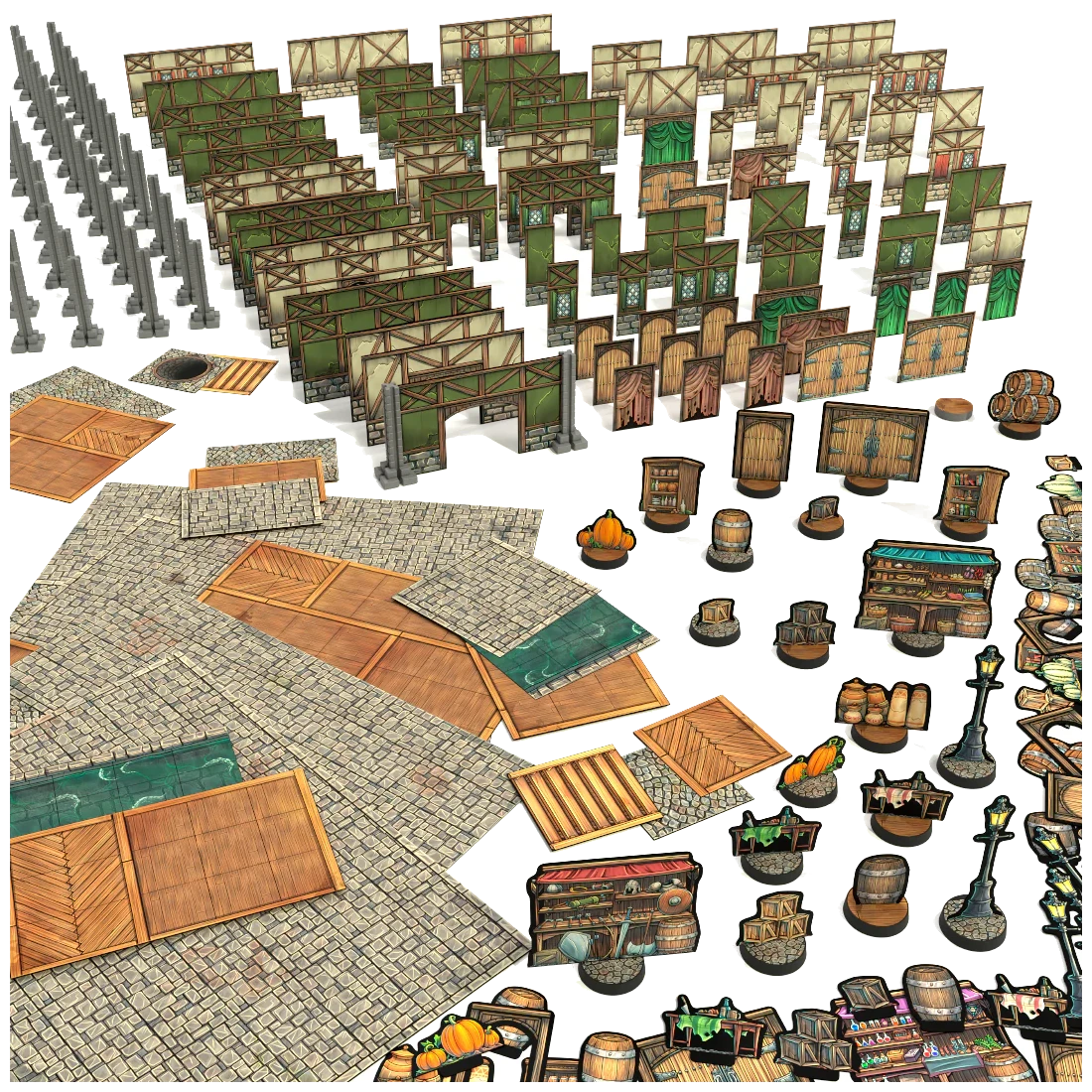 Vault of Mini Things Village Ventures - Terrain Expansion Pack Contents