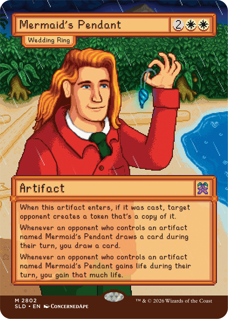MTG Secret Lair Stardew Valley Non-Foil - Wedding Ring as "Mermaid's Pendant"