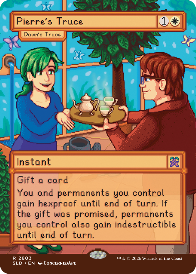 MTG Secret Lair Stardew Valley Non-Foil - Dawn's Truce as "Pierre's Truce"