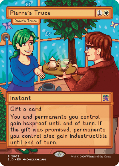 MTG Secret Lair Stardew Valley Non-Foil - Dawn's Truce as "Pierre's Truce"