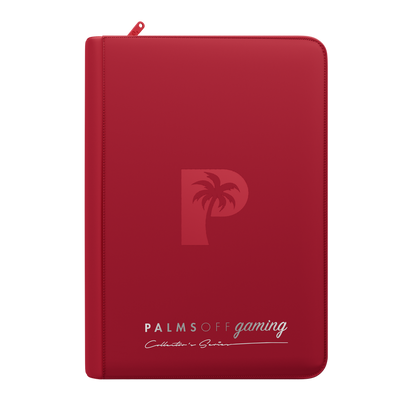 Palms Off Gaming Red 4 Pocket Zip Binder