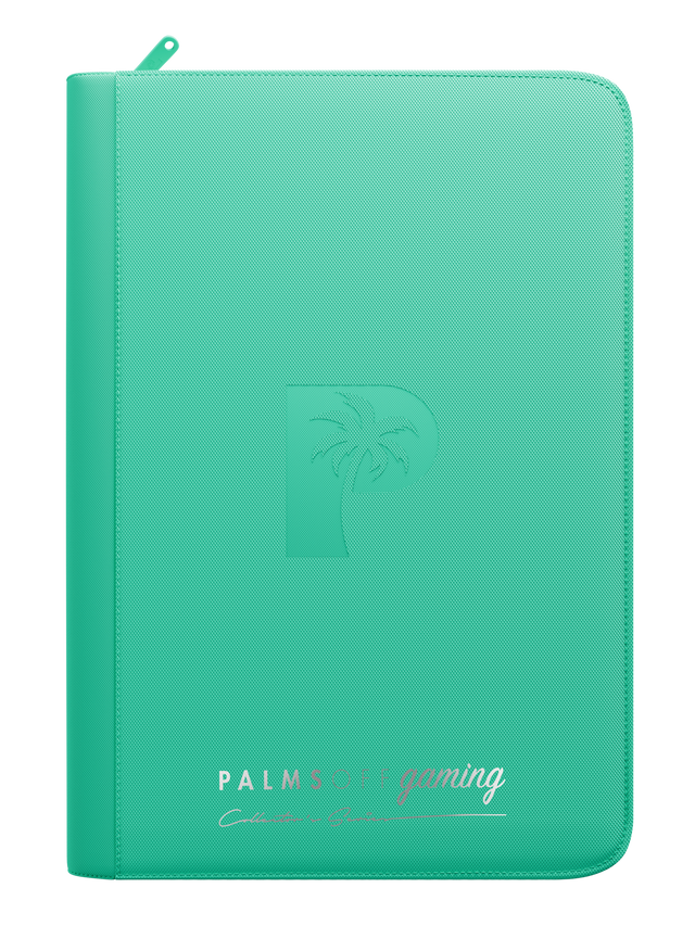 Palms Off Gaming turquoise 9 Pocket Zip Binder