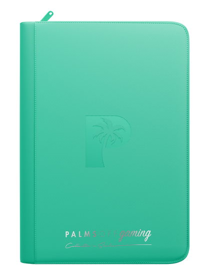 Palms Off Gaming turquoise 9 Pocket Zip Binder