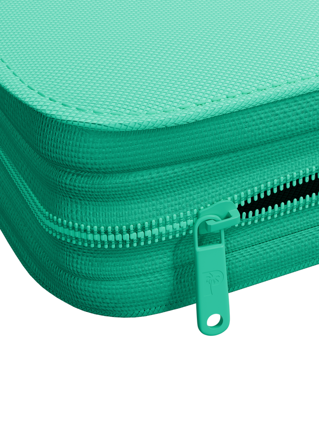 Palms Off Gaming turquoise binder with side-loading pages