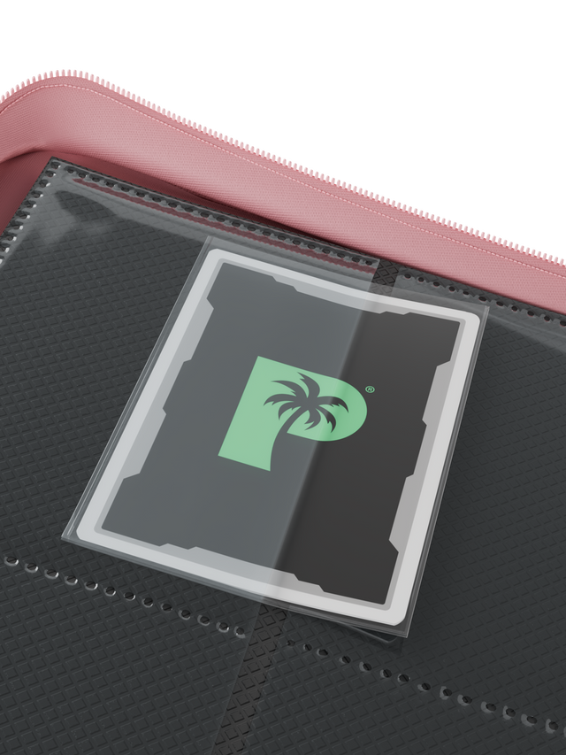 pink 12 pocket zip binder holding 160 trading cards