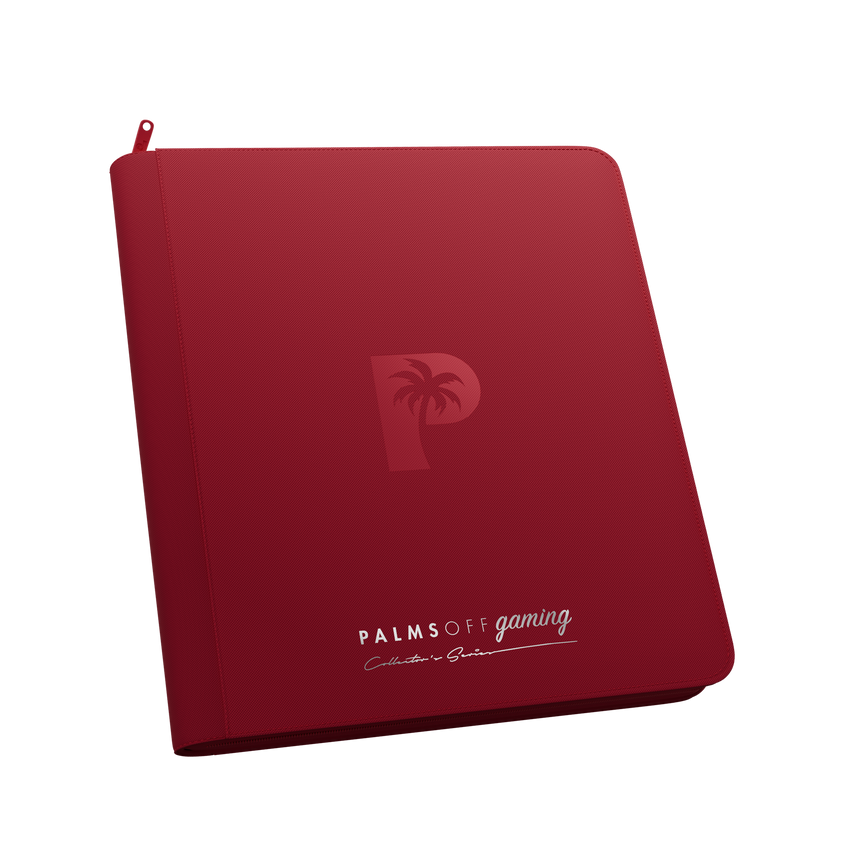 Palms Off Gaming red 12 Pocket Zip Binder
