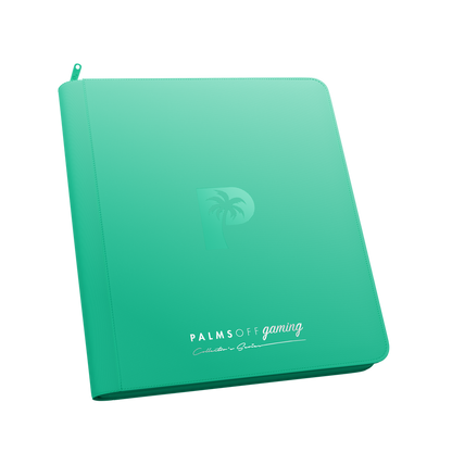 Palms Off Gaming turquoise 12 Pocket Zip Binder