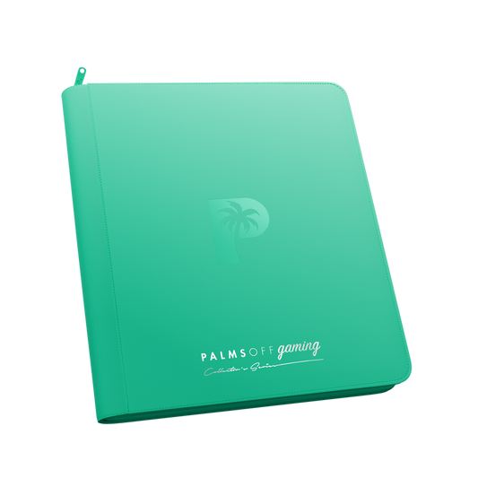 Palms Off Gaming turquoise 12 Pocket Zip Binder