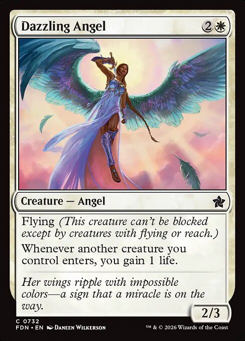 MTG Dazzling Angel FDN 732 Welcome Deck Nonfoil