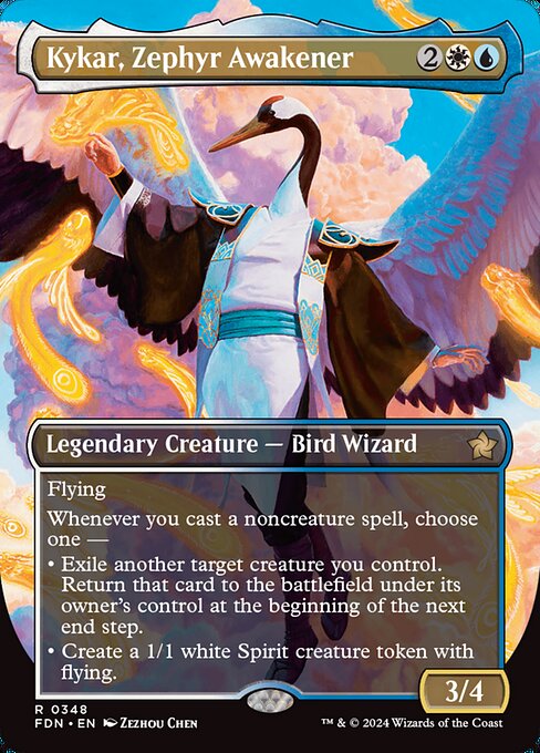 MTG Kykar, Zephyr Awakener FDN 348 Borderless Foil