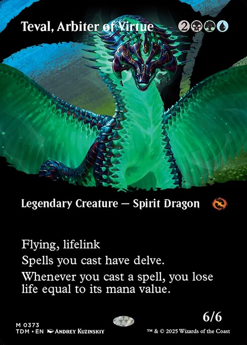 MTG Teval, Arbiter of Virtue TDM 373 Borderless Clan Nonfoil