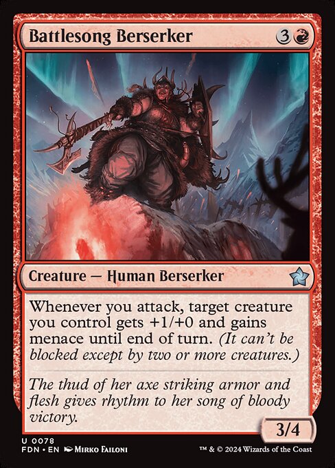 MTG Battlesong Berserker FDN 078 Regular Foil