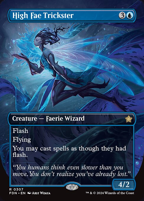 MTG High Fae Trickster FDN 307 Borderless Foil