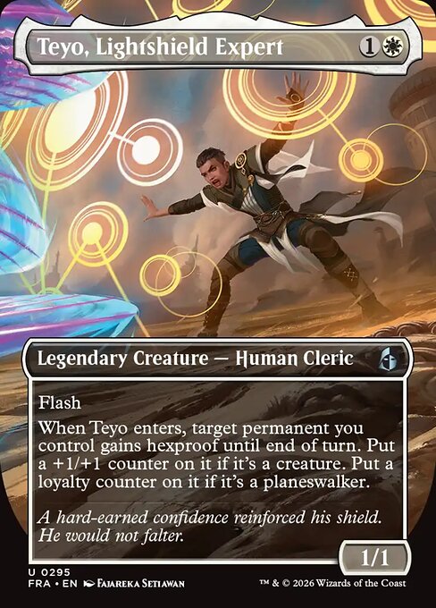 MTG Teyo, Lightshield Expert FRA 295 Borderless Echoed Pairs Nonfoil front