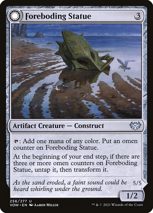 MTG Foreboding Statue // Forsaken Thresher VOW 256 Standard Foil front