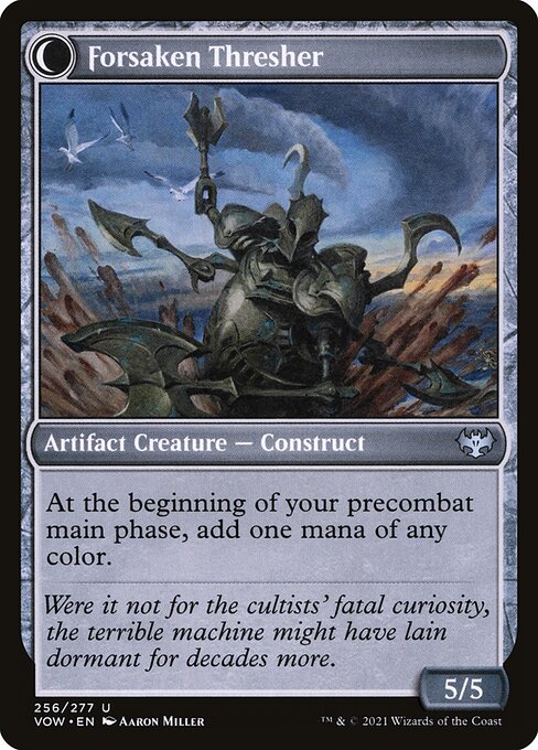 MTG Foreboding Statue // Forsaken Thresher VOW 256 Standard Foil reverse