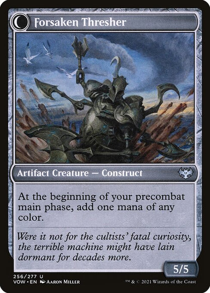 MTG Foreboding Statue // Forsaken Thresher VOW 256 Standard Foil reverse