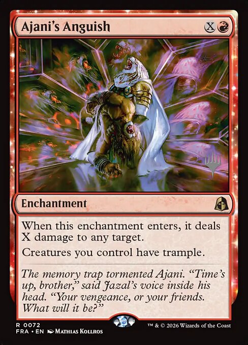 MTG Ajani's Anguish PFRA 072P Promo Pack Foil front