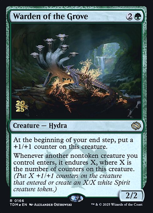 MTG Warden of the Grove PTDM 166s Prerelease Foil