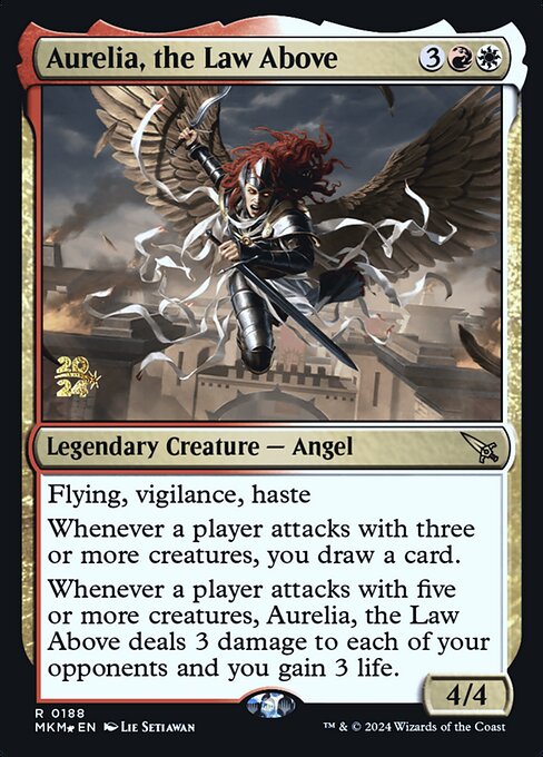 MTG Aurelia, the Law Above PMKM 188s Prerelease Foil
