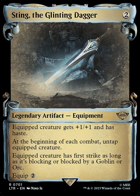 MTG Sting, the Glinting Dagger LTR 701 Showcase Scrolls of Middle-earth Nonfoil