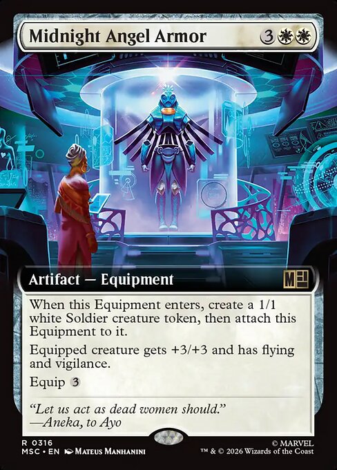 MTG Midnight Angel Armor MSC 316 Extended Art Nonfoil