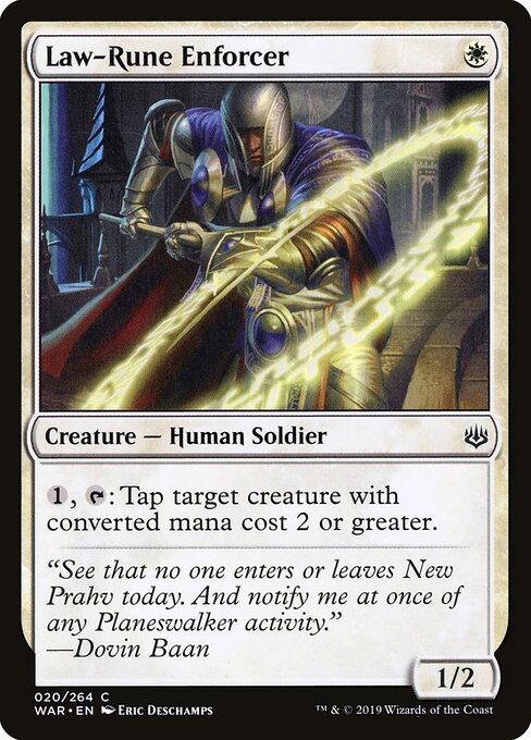 MTG Law-Rune Enforcer WAR 020 Standard Nonfoil front