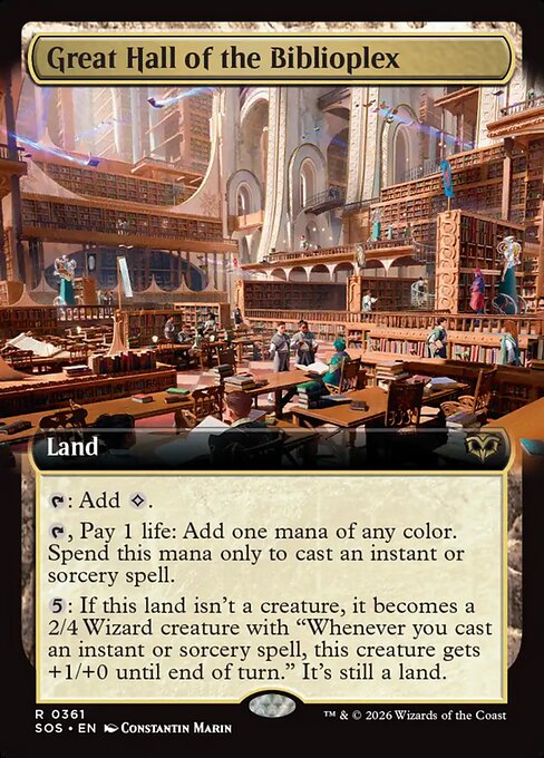 MTG Great Hall of the Biblioplex SOS 361 Extended Art Nonfoil