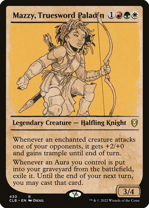 MTG Mazzy, Truesword Paladin CLB 430 Showcase Rulebook Nonfoil