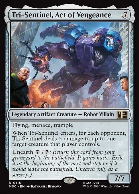 MTG Tri-Sentinel, Act of Vengeance MSC 115 Regular Surge Foil