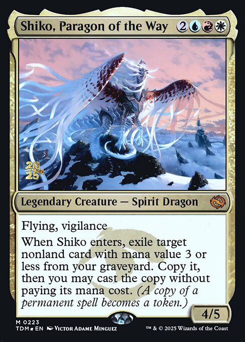 MTG Shiko, Paragon of the Way PTDM 223s Prerelease Foil