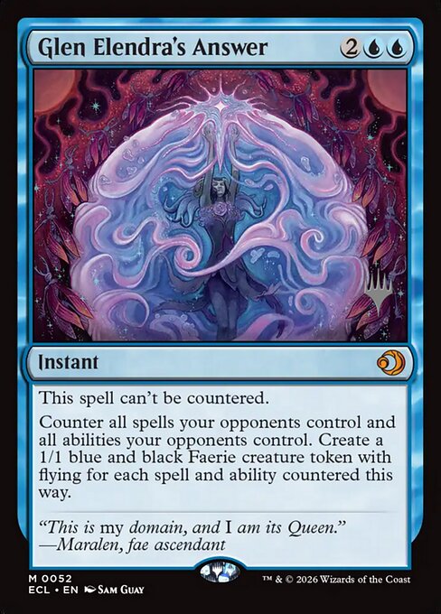 MTG Glen Elendra's Answer PECL 052p Promo Pack Foil