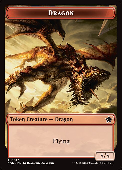 MTG Dragon Token FDN 017 Token Foil