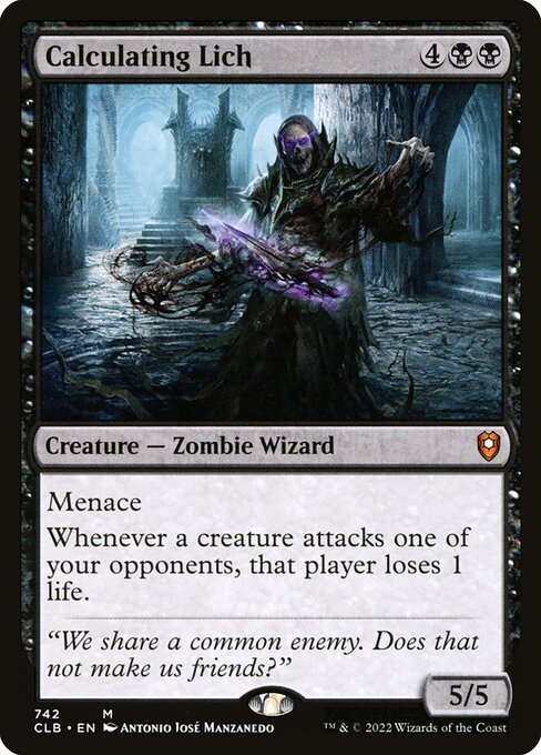 MTG Calculating Lich CLB 742 Commander Deck Nonfoil