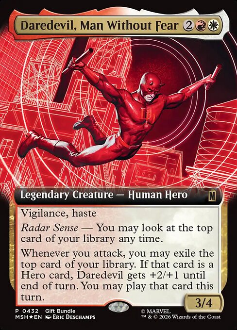 MTG Daredevil, Man Without Fear MSH 432 Bundle Promo Foil